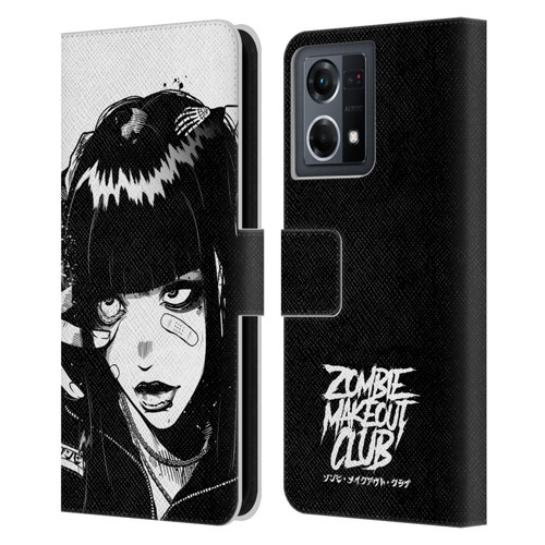 Zombie Makeout Club Art See Thru You Leather Book Wallet Case Cover For OPPO Reno8 4G