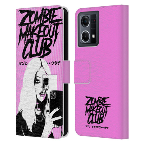 Zombie Makeout Club Art Selfie Skull Leather Book Wallet Case Cover For OPPO Reno8 4G