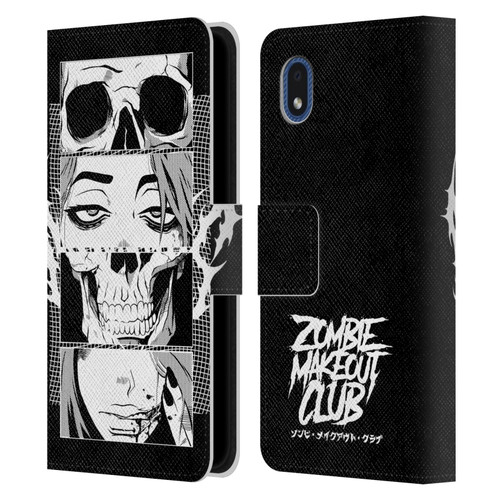 Zombie Makeout Club Art Skull Collage Leather Book Wallet Case Cover For Samsung Galaxy A01 Core (2020)