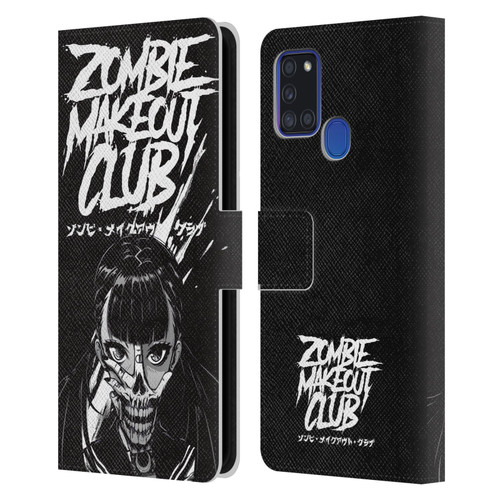 Zombie Makeout Club Art Face Off Leather Book Wallet Case Cover For Samsung Galaxy A21s (2020)
