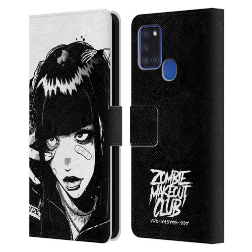 Zombie Makeout Club Art See Thru You Leather Book Wallet Case Cover For Samsung Galaxy A21s (2020)
