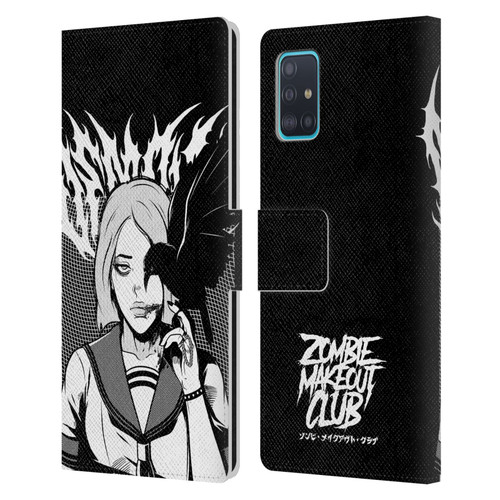 Zombie Makeout Club Art Crow Leather Book Wallet Case Cover For Samsung Galaxy A51 (2019)