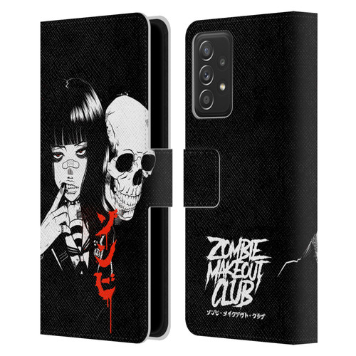 Zombie Makeout Club Art Girl And Skull Leather Book Wallet Case Cover For Samsung Galaxy A52 / A52s / 5G (2021)