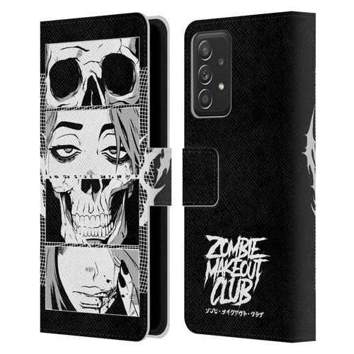 Zombie Makeout Club Art Skull Collage Leather Book Wallet Case Cover For Samsung Galaxy A52 / A52s / 5G (2021)