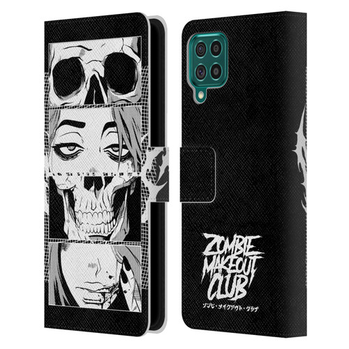 Zombie Makeout Club Art Skull Collage Leather Book Wallet Case Cover For Samsung Galaxy F62 (2021)