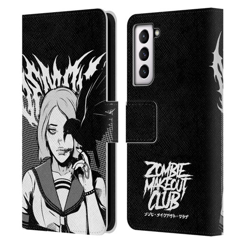 Zombie Makeout Club Art Crow Leather Book Wallet Case Cover For Samsung Galaxy S21 5G