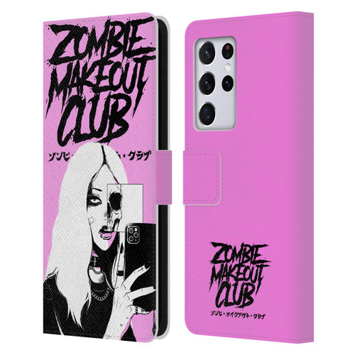 Zombie Makeout Club Art Selfie Skull Leather Book Wallet Case Cover For Samsung Galaxy S21 Ultra 5G