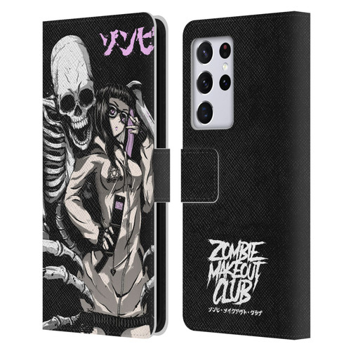 Zombie Makeout Club Art Stop Drop Selfie Leather Book Wallet Case Cover For Samsung Galaxy S21 Ultra 5G