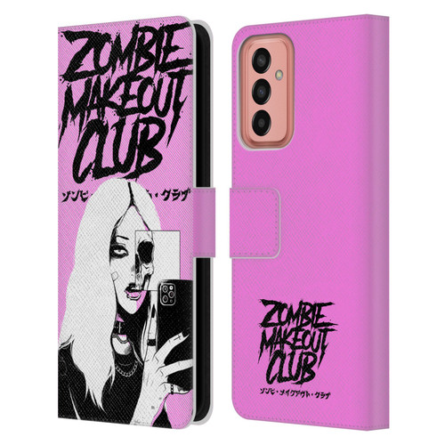 Zombie Makeout Club Art Selfie Skull Leather Book Wallet Case Cover For Samsung Galaxy M13 (2022)