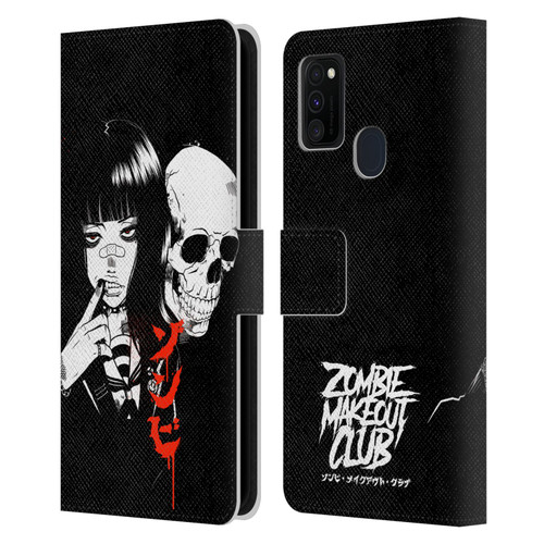 Zombie Makeout Club Art Girl And Skull Leather Book Wallet Case Cover For Samsung Galaxy M30s (2019)/M21 (2020)
