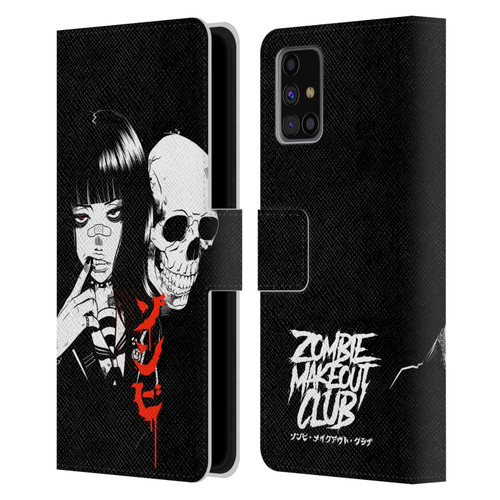 Zombie Makeout Club Art Girl And Skull Leather Book Wallet Case Cover For Samsung Galaxy M31s (2020)