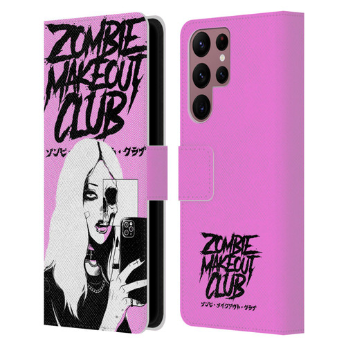 Zombie Makeout Club Art Selfie Skull Leather Book Wallet Case Cover For Samsung Galaxy S22 Ultra 5G