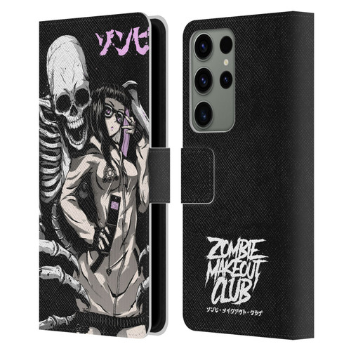 Zombie Makeout Club Art Stop Drop Selfie Leather Book Wallet Case Cover For Samsung Galaxy S23 Ultra 5G
