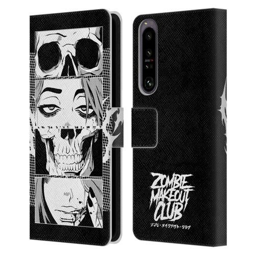 Zombie Makeout Club Art Skull Collage Leather Book Wallet Case Cover For Sony Xperia 1 IV