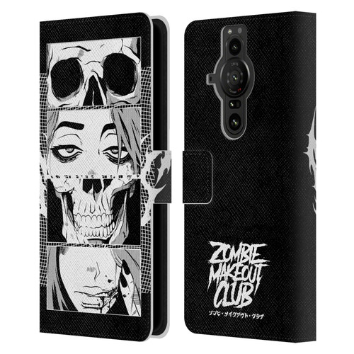 Zombie Makeout Club Art Skull Collage Leather Book Wallet Case Cover For Sony Xperia Pro-I