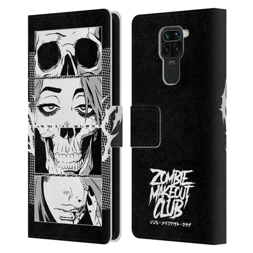 Zombie Makeout Club Art Skull Collage Leather Book Wallet Case Cover For Xiaomi Redmi Note 9 / Redmi 10X 4G