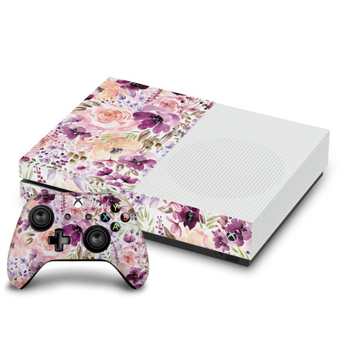 Anis Illustration Art Mix Floral Chaos Vinyl Sticker Skin Decal Cover for Microsoft One S Console & Controller