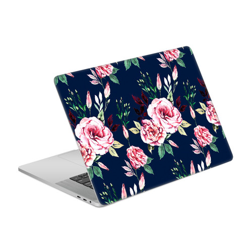 Anis Illustration Flower Pattern 3 Lisianthus Navy Pattern Vinyl Sticker Skin Decal Cover for Apple MacBook Pro 15.4" A1707/A1990