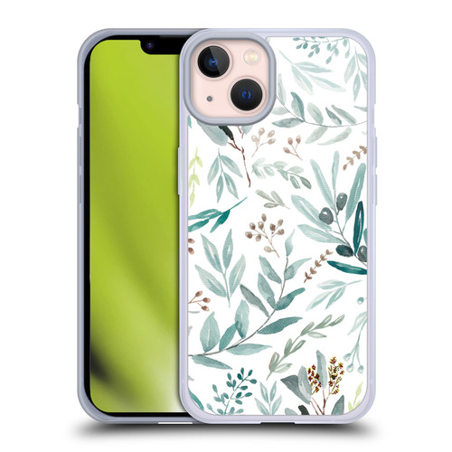 Anis Illustration Bloomers Eucalyptus Soft Gel Case for Apple iPhone 13