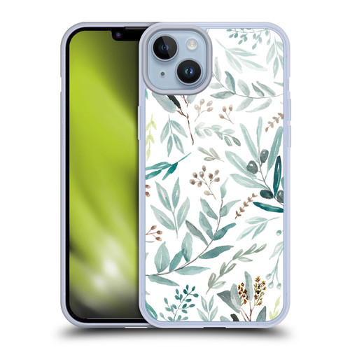 Anis Illustration Bloomers Eucalyptus Soft Gel Case for Apple iPhone 14 Plus