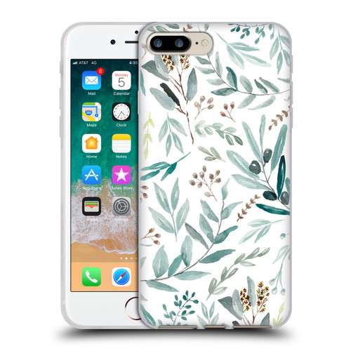 Anis Illustration Bloomers Eucalyptus Soft Gel Case for Apple iPhone 7 Plus / iPhone 8 Plus