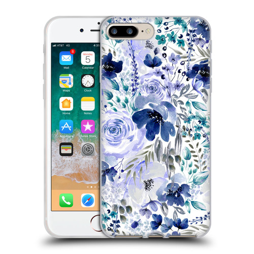 Anis Illustration Bloomers Indigo Soft Gel Case for Apple iPhone 7 Plus / iPhone 8 Plus