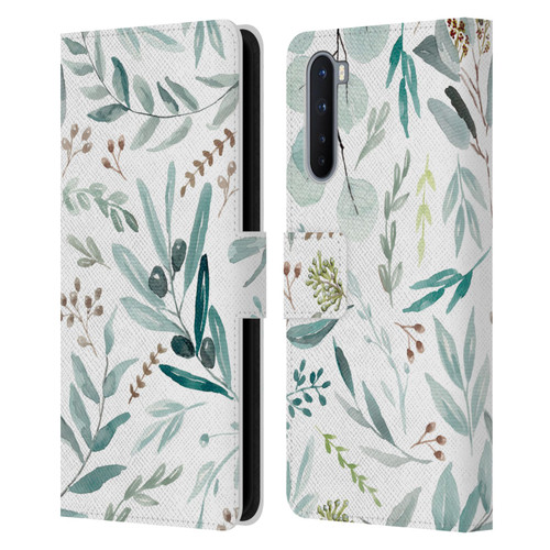 Anis Illustration Bloomers Eucalyptus Leather Book Wallet Case Cover For OnePlus Nord 5G