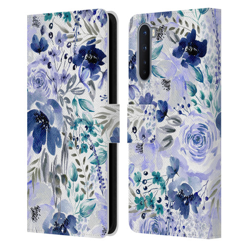 Anis Illustration Bloomers Indigo Leather Book Wallet Case Cover For OnePlus Nord 5G