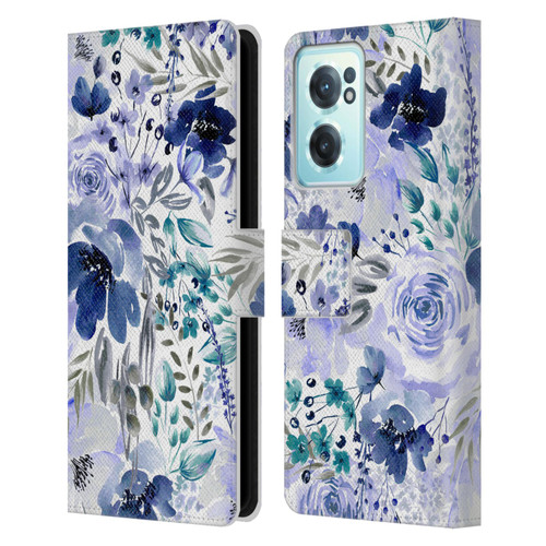 Anis Illustration Bloomers Indigo Leather Book Wallet Case Cover For OnePlus Nord CE 2 5G