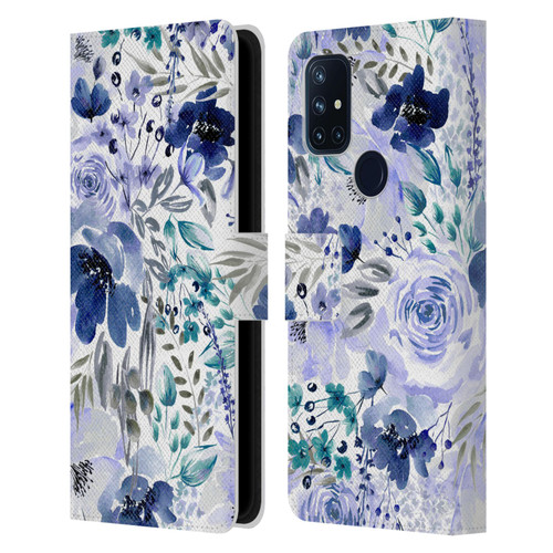 Anis Illustration Bloomers Indigo Leather Book Wallet Case Cover For OnePlus Nord N10 5G