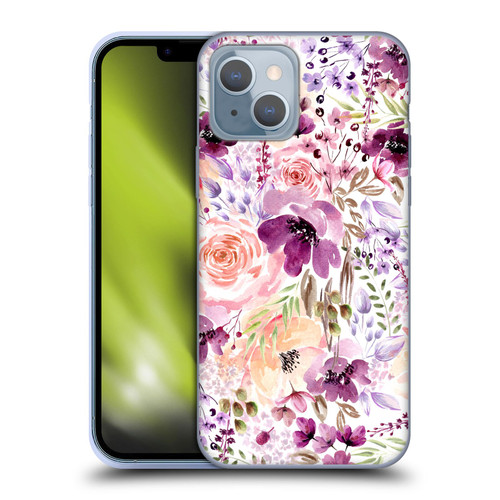 Anis Illustration Flower Pattern 3 Floral Chaos Soft Gel Case for Apple iPhone 14