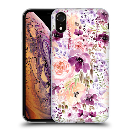 Anis Illustration Flower Pattern 3 Floral Chaos Soft Gel Case for Apple iPhone XR