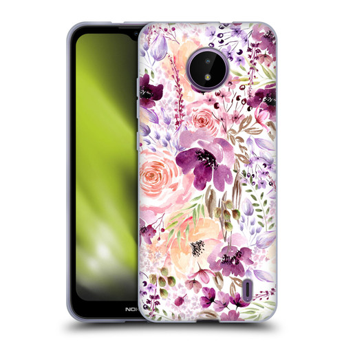 Anis Illustration Flower Pattern 3 Floral Chaos Soft Gel Case for Nokia C10 / C20