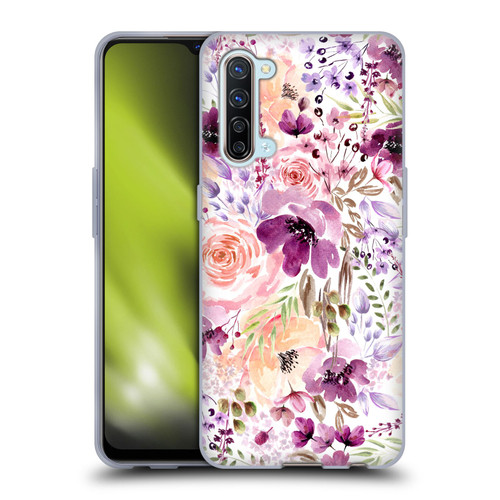 Anis Illustration Flower Pattern 3 Floral Chaos Soft Gel Case for OPPO Find X2 Lite 5G