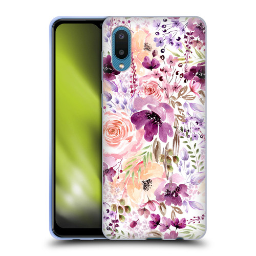 Anis Illustration Flower Pattern 3 Floral Chaos Soft Gel Case for Samsung Galaxy A02/M02 (2021)