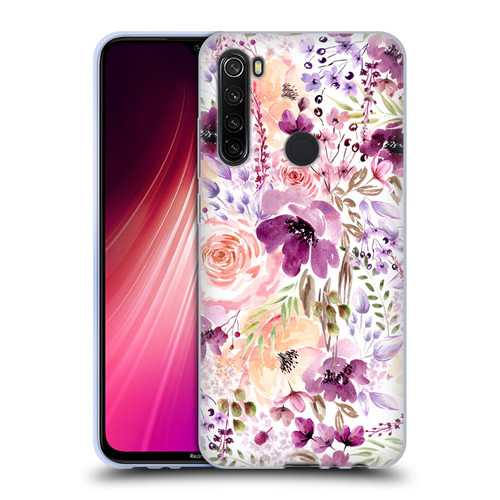 Anis Illustration Flower Pattern 3 Floral Chaos Soft Gel Case for Xiaomi Redmi Note 8T
