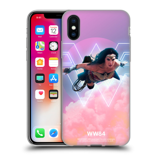 Wonder Woman 1984 80's Graphics Flying Soft Gel Case for Apple iPhone X / iPhone XS