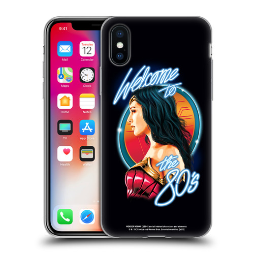 Wonder Woman 1984 80's Graphics Welcome Soft Gel Case for Apple iPhone X / iPhone XS