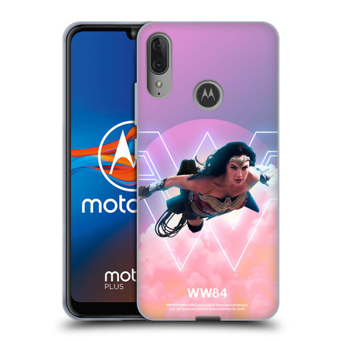 Wonder Woman 1984 80's Graphics Flying Soft Gel Case for Motorola Moto E6 Plus