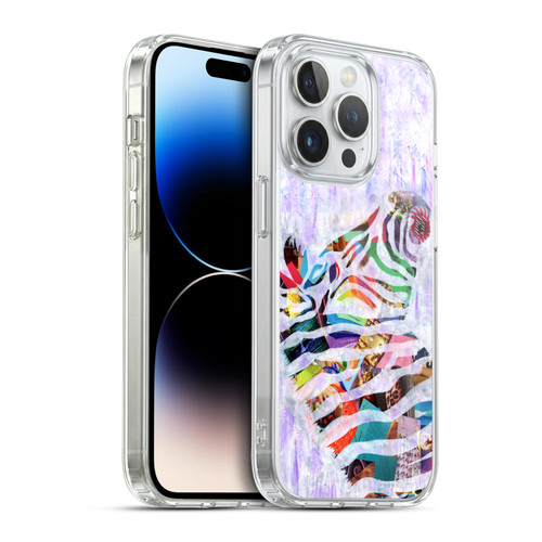 Artpoptart Animals Purple Zebra Soft Gel Case for Apple iPhone 14 Pro & MagSafe