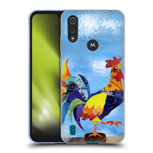 Artpoptart Animals Colorful Rooster Soft Gel Case for Motorola Moto E6s (2020)