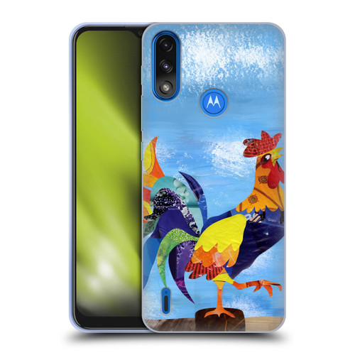 Artpoptart Animals Colorful Rooster Soft Gel Case for Motorola Moto E7 Power / Moto E7i Power