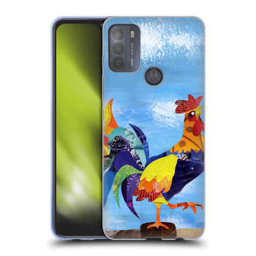 Artpoptart Animals Colorful Rooster Soft Gel Case for Motorola Moto G50
