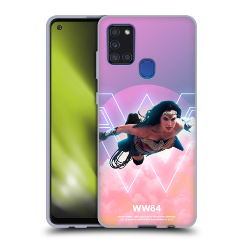 Wonder Woman 1984 80's Graphics Flying Soft Gel Case for Samsung Galaxy A21s (2020)