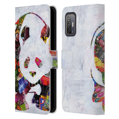Artpoptart Animals Panda Leather Book Wallet Case Cover For HTC Desire 21 Pro 5G