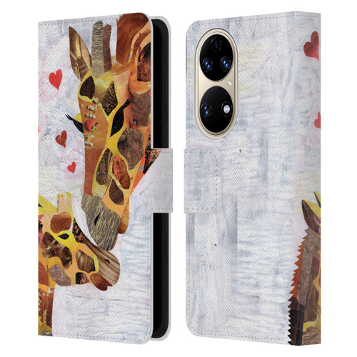 Artpoptart Animals Sweet Giraffes Leather Book Wallet Case Cover For Huawei P50