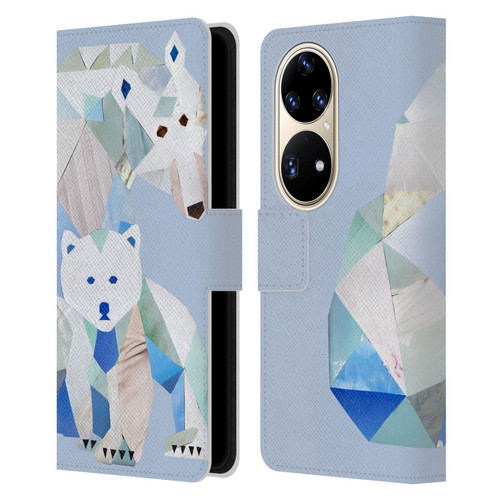 Artpoptart Animals Polar Bears Leather Book Wallet Case Cover For Huawei P50 Pro