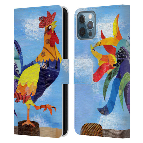 Artpoptart Animals Colorful Rooster Leather Book Wallet Case Cover For Apple iPhone 12 / iPhone 12 Pro