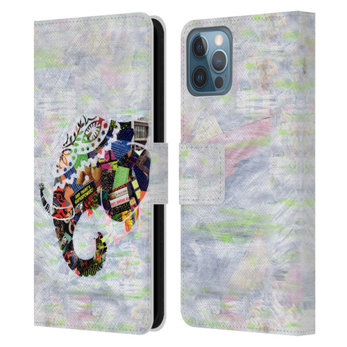 Artpoptart Animals Elephant Leather Book Wallet Case Cover For Apple iPhone 12 / iPhone 12 Pro