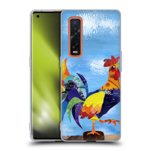 Artpoptart Animals Colorful Rooster Soft Gel Case for OPPO Find X2 Pro 5G